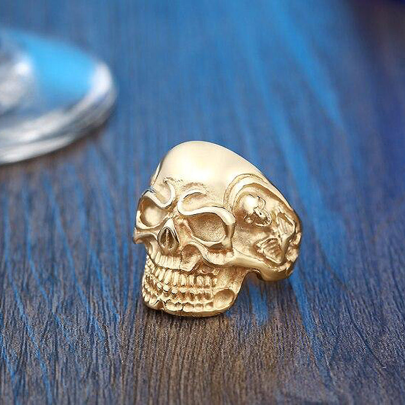 Alternative Fashion Big Tripple Skull Ring / Rock Style Stainless Steel Biker Jewelry