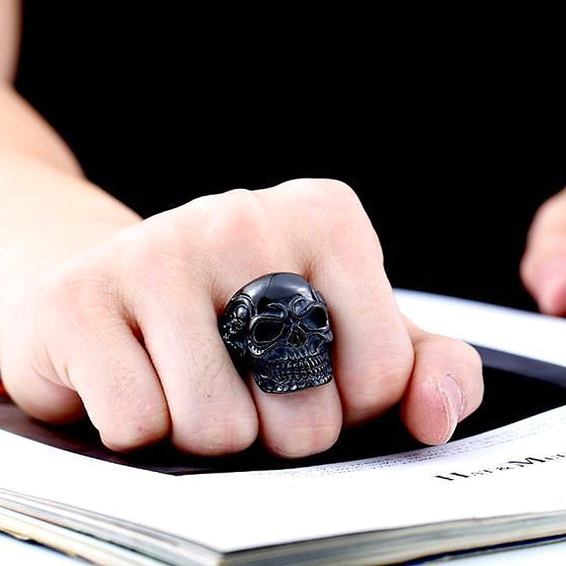 Alternative Fashion Big Tripple Skull Ring / Rock Style Stainless Steel Biker Jewelry