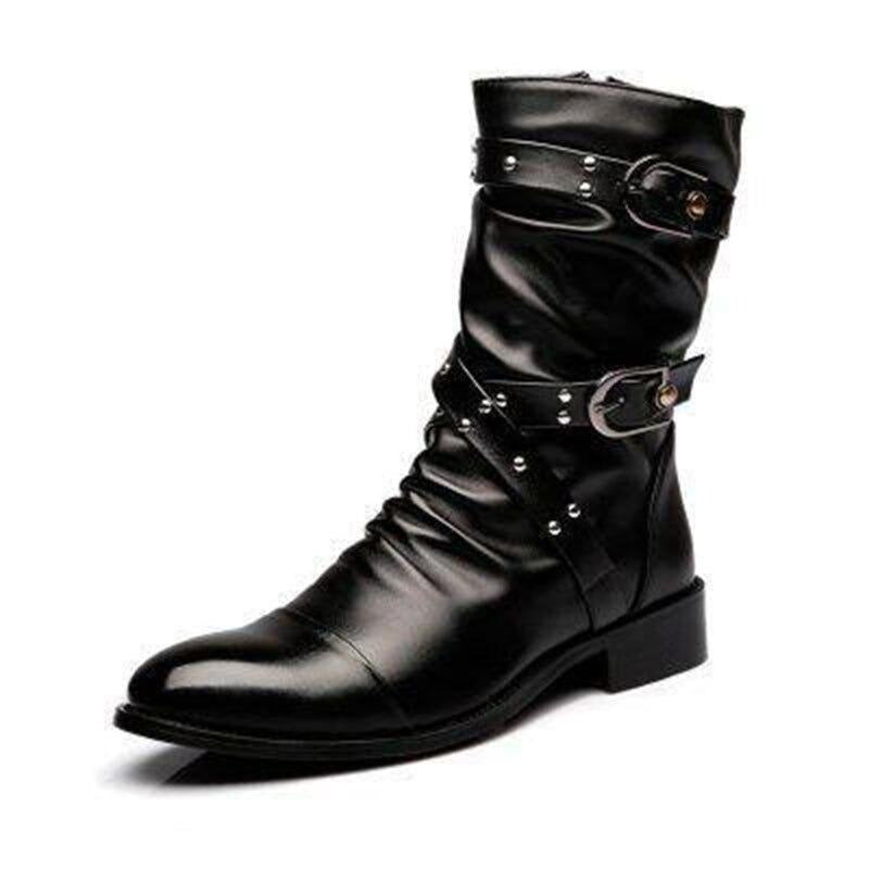 Alternative Fashion British Men Shoes / PU Leather Slip on Boots
