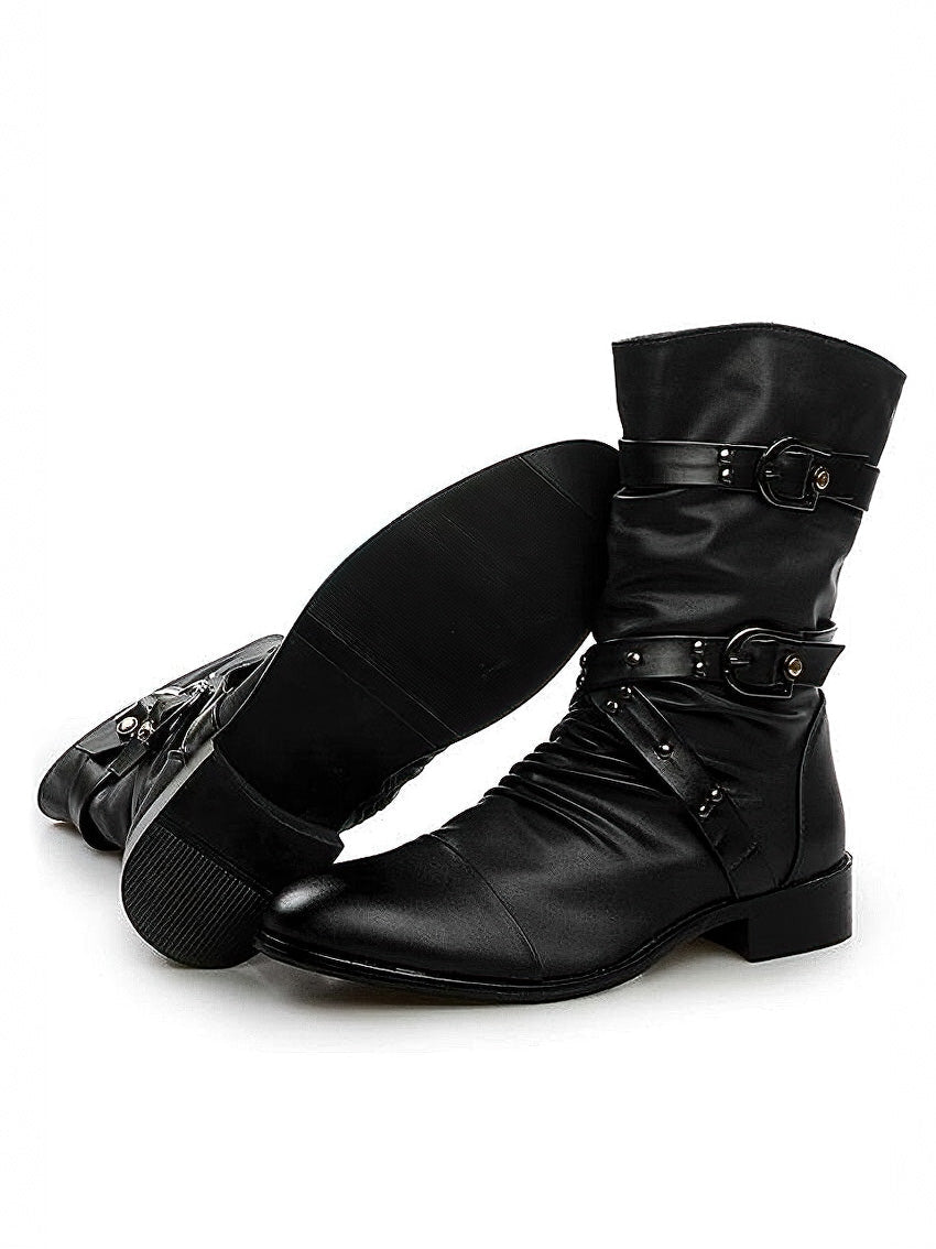 Alternative Fashion British Men Shoes / PU Leather Slip on Boots