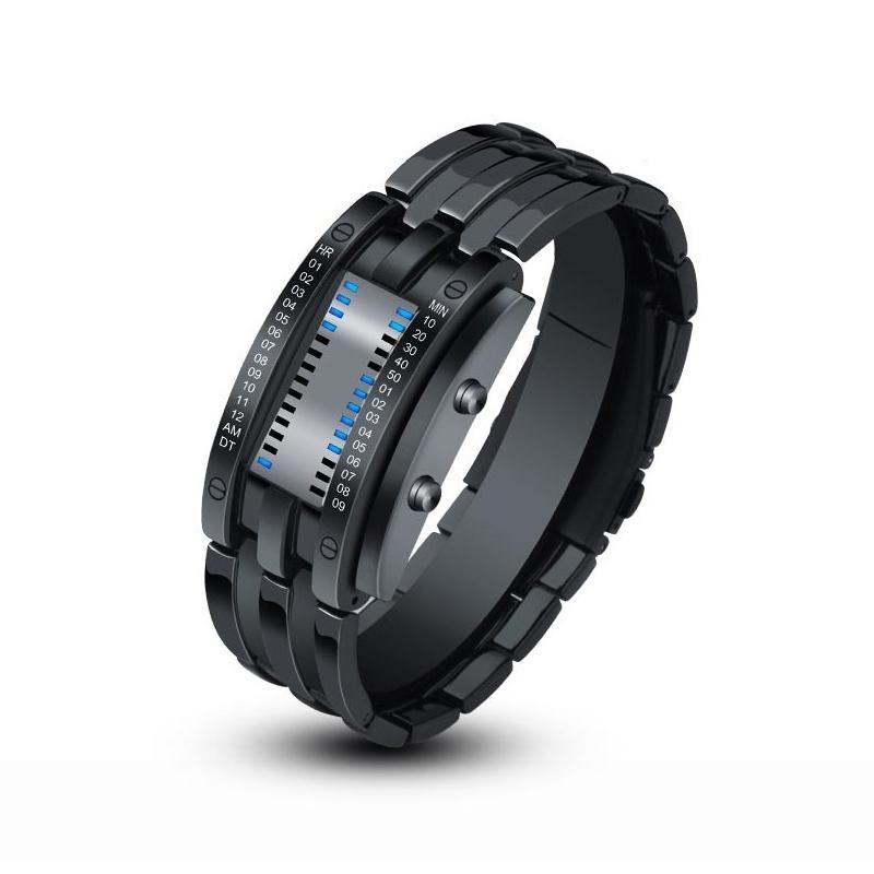 Alternative Fashion Creative Sport's Watch Stainless Steel Strap LED Display Waterproof
