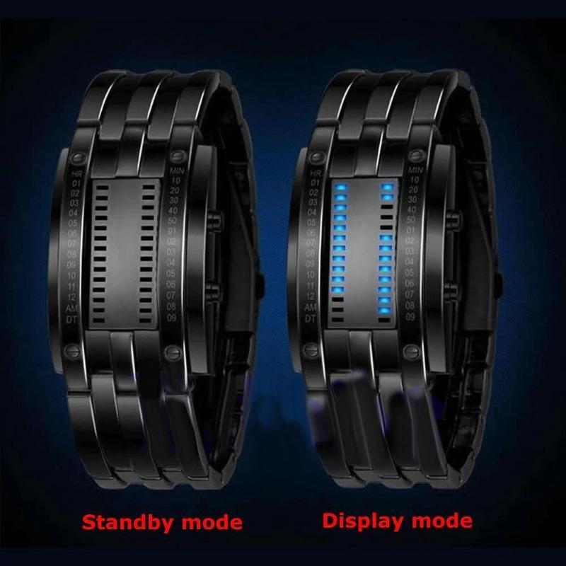 Alternative Fashion Creative Sport's Watch Stainless Steel Strap LED Display Waterproof