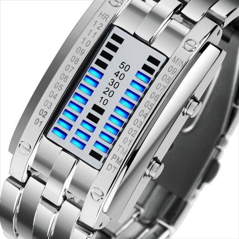 Alternative Fashion Creative Sport's Watch Stainless Steel Strap LED Display Waterproof