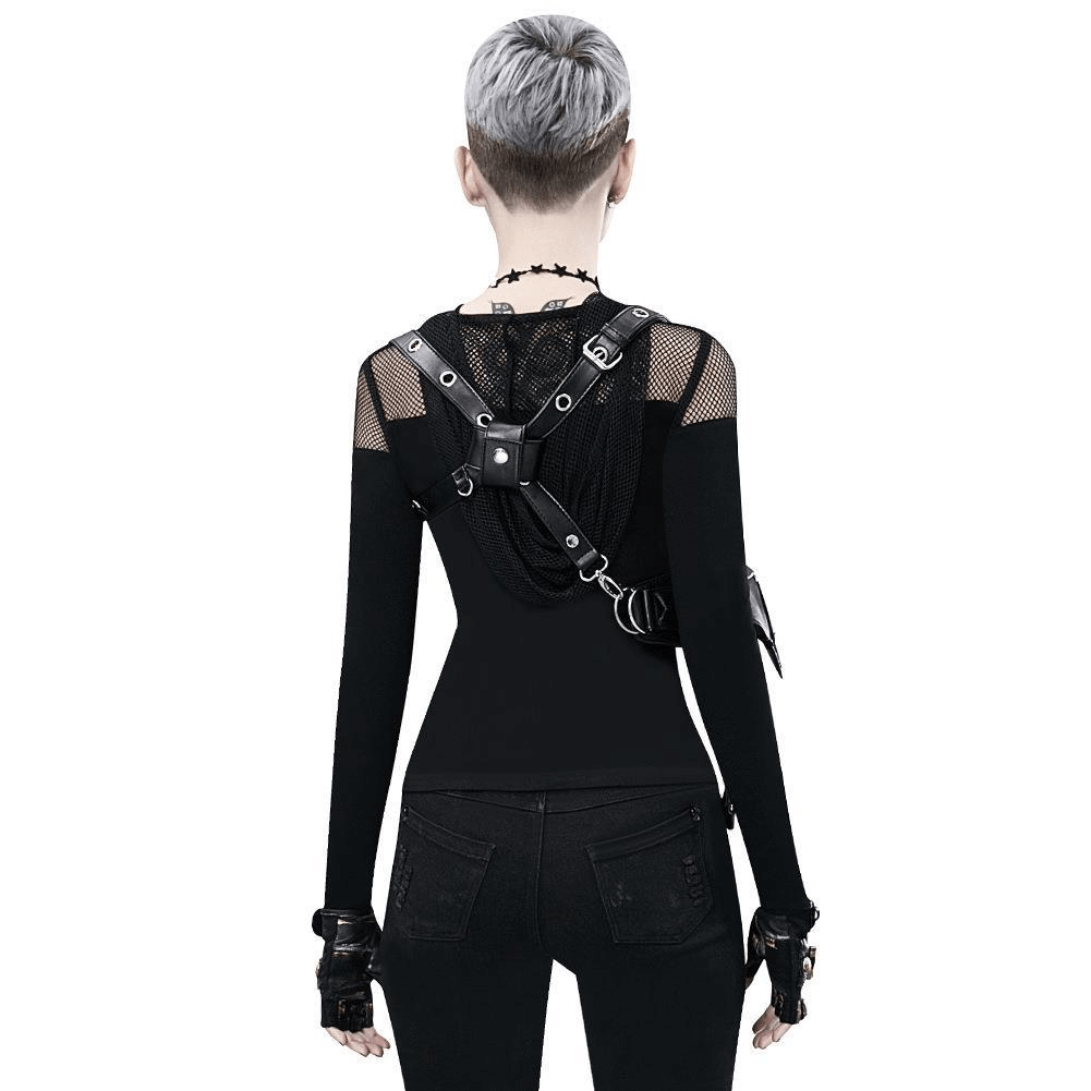 Alternative Fashion Gothic Steampunk Shoulder Bag / Vintage Leather Retro Rock Bag