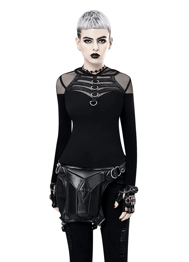 Alternative Fashion Gothic Steampunk Shoulder Bag / Vintage Leather Retro Rock Bag