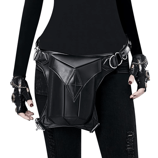 Alternative Fashion Gothic Steampunk Shoulder Bag / Vintage Leather Retro Rock Bag