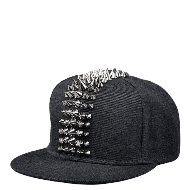 Spike Studs & Rivet Baseball Caps / Men & Women Punk Rock Flat Snapback / Alternative Fashion