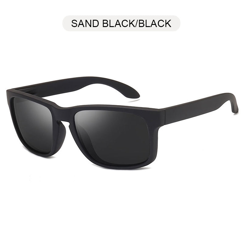 Alternative Fashion Square Polarized Plastic Sunglasses / Vintage Stylish Black Sport Shades