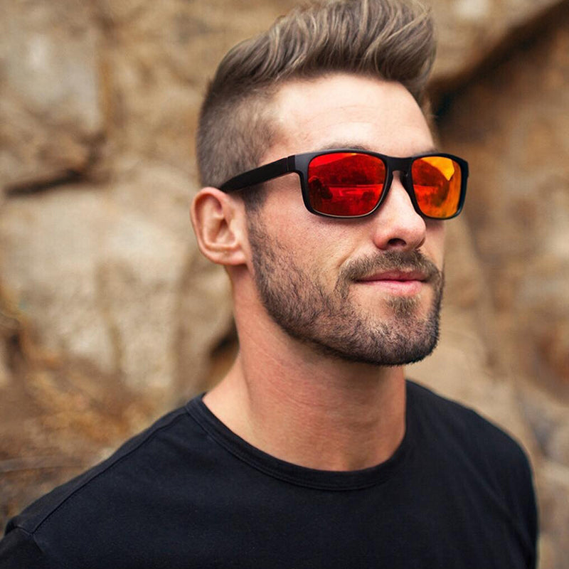 Alternative Fashion Square Polarized Plastic Sunglasses / Vintage Stylish Black Sport Shades