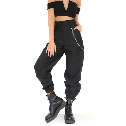 Alternative Fashion Women's Cargo High-Waist Pants / Loose Joggers Trousers for Ladies