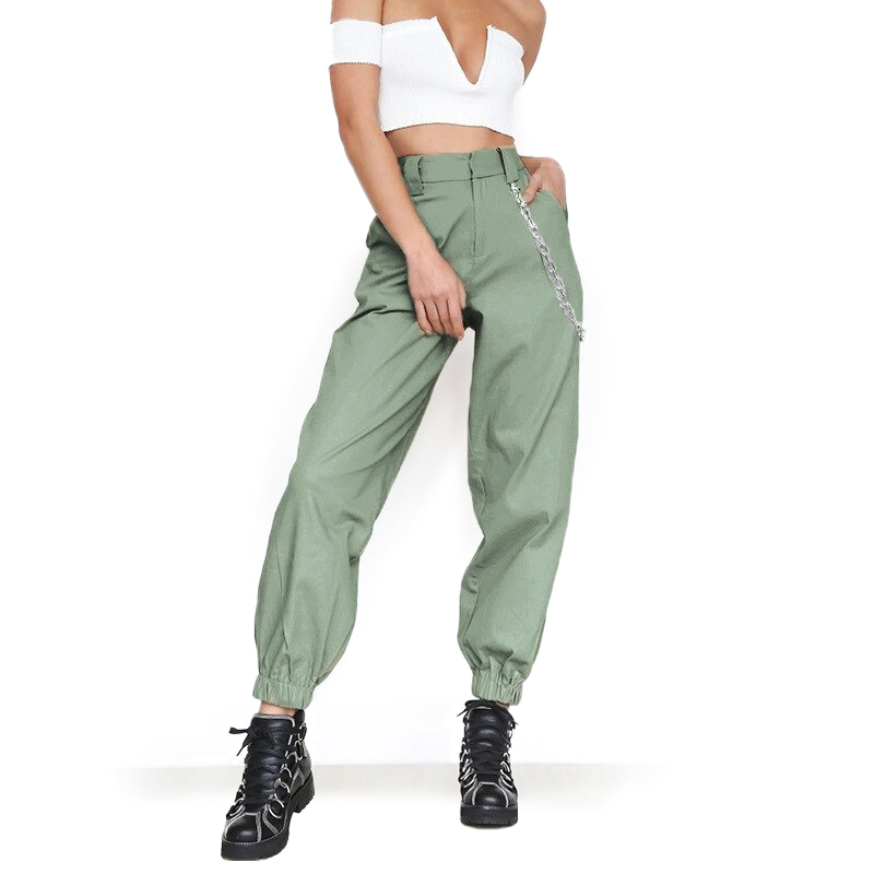 Alternative Fashion Women's Cargo High-Waist Pants / Loose Joggers Trousers for Ladies