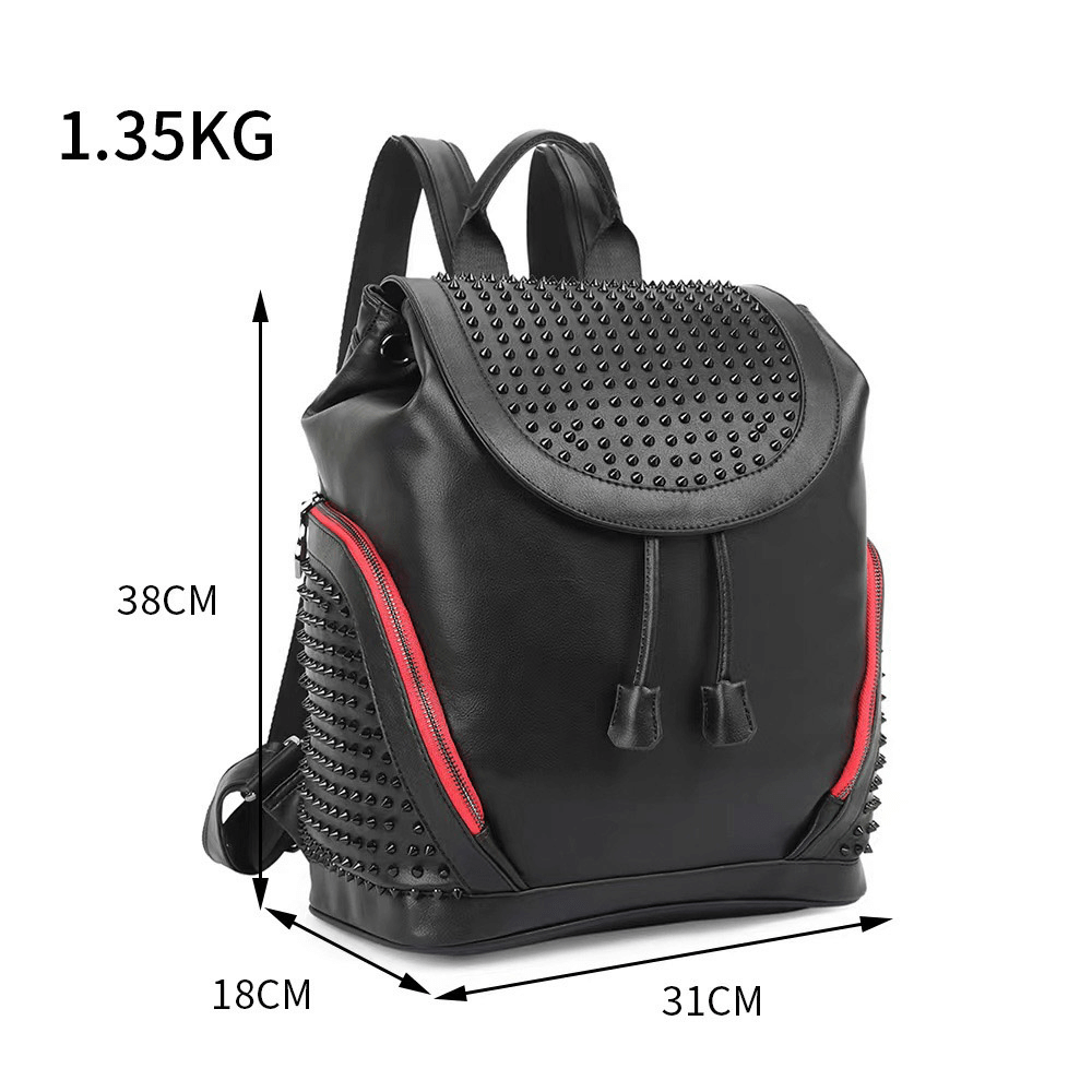 Alternative Style Big Capacity Backpack with Spikes for Men or Women
