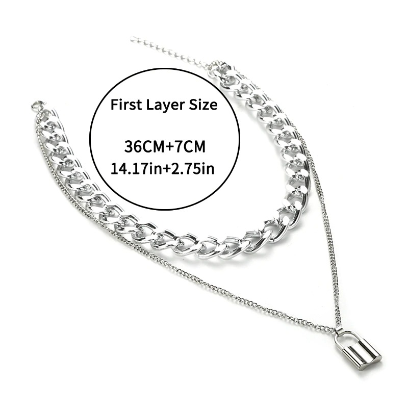 Alternative Style Padlock Pendant / Women's Punk Necklace Chain Lock