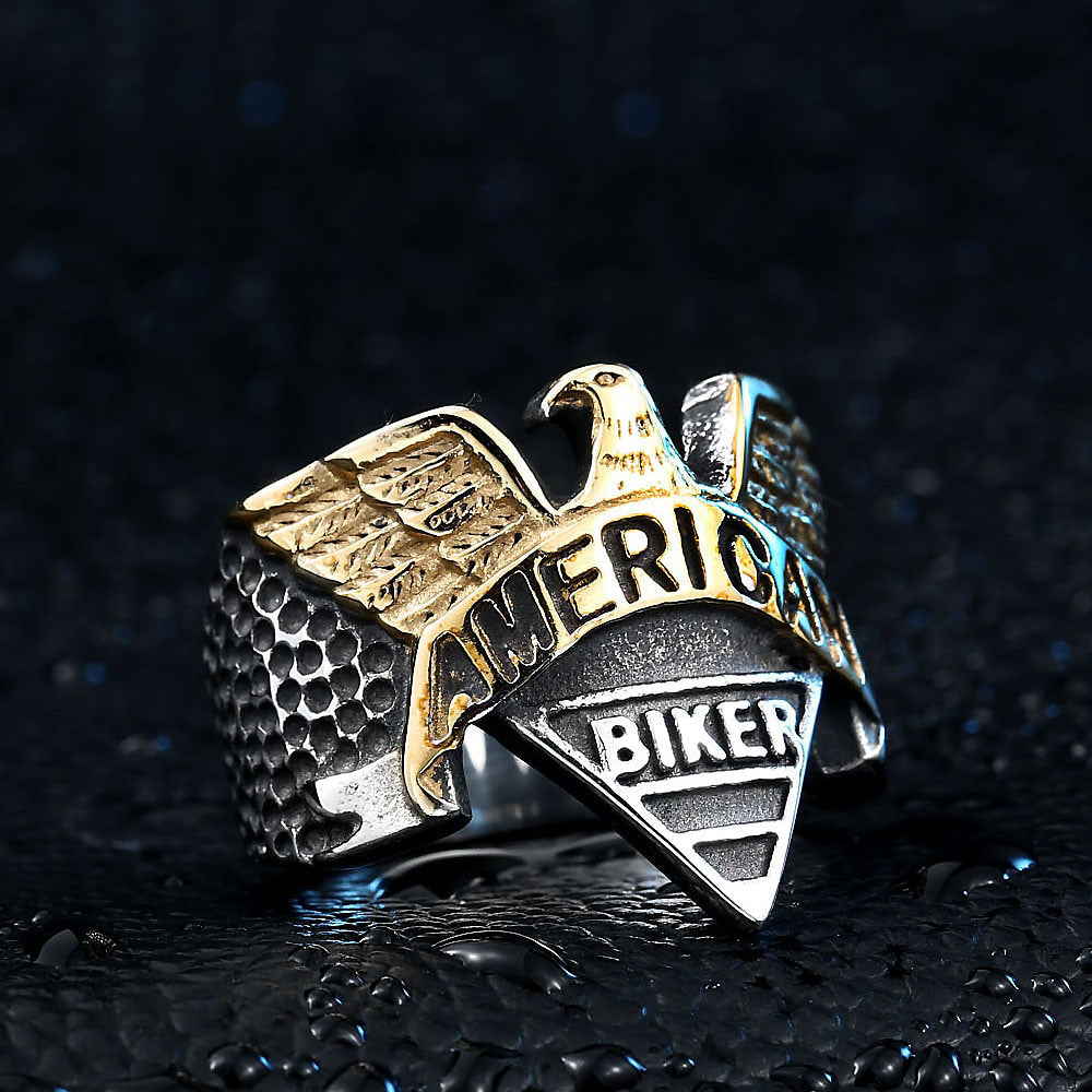 American Biker Eagle Ring / Stainless Steel Rock Fashion / Personality Signet Jewelry