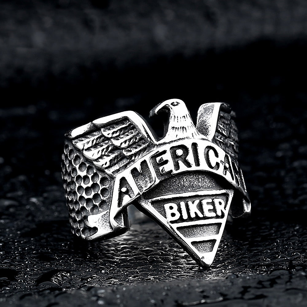 American Biker Eagle Ring / Stainless Steel Rock Fashion / Personality Signet Jewelry