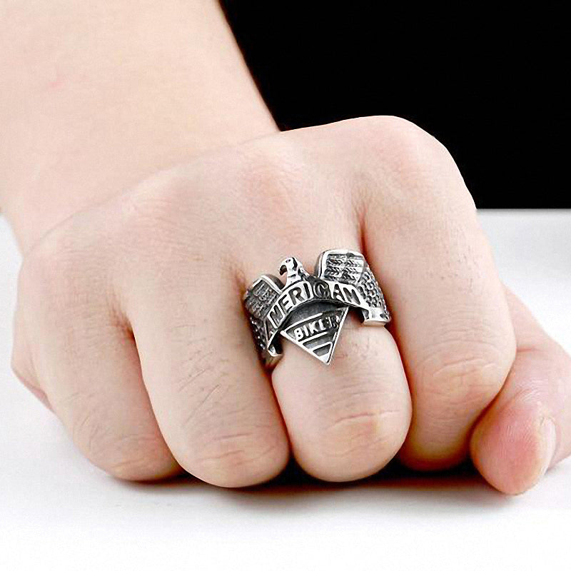 American Biker Eagle Ring / Stainless Steel Rock Fashion / Personality Signet Jewelry