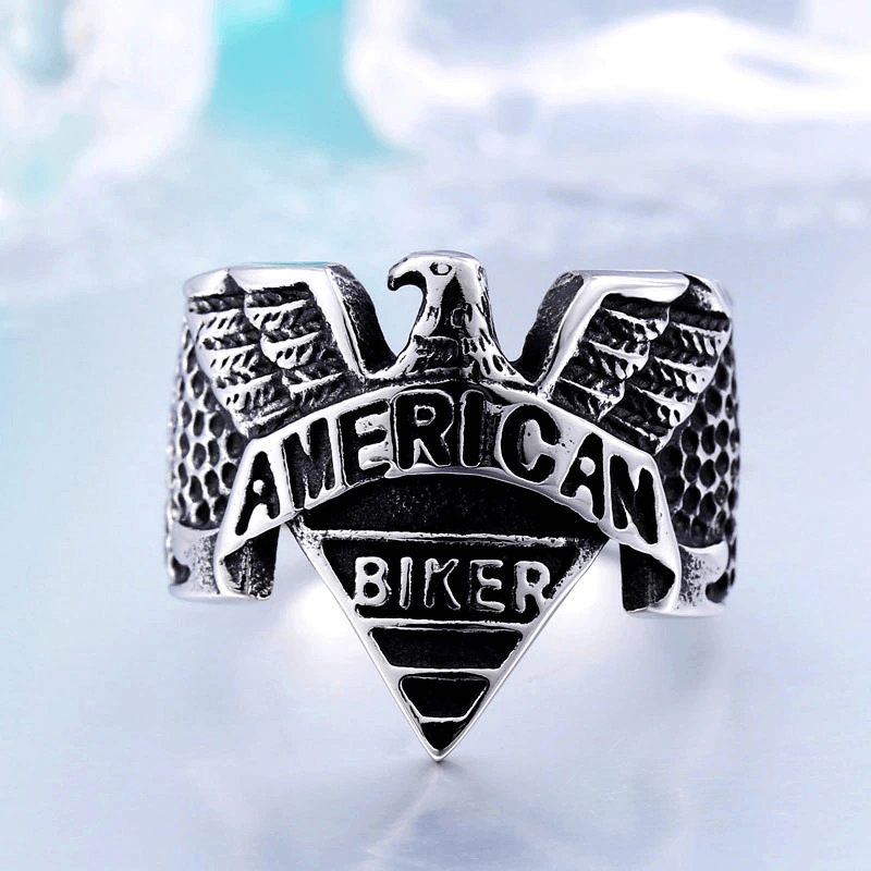 American Biker Eagle Ring / Stainless Steel Rock Fashion / Personality Signet Jewelry