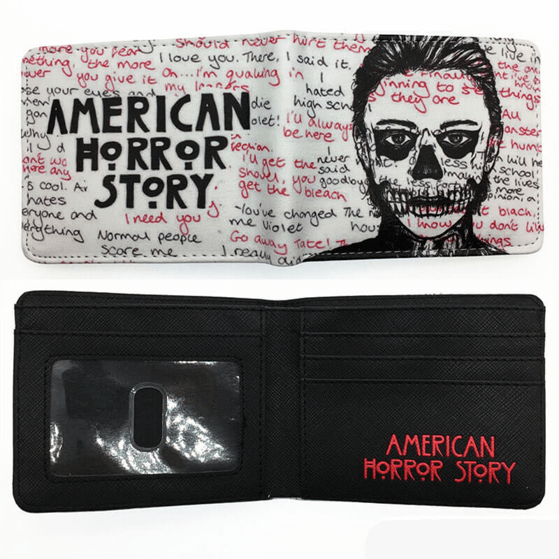 "American Horror Story" Printed Wallet / Unisex PU Leather Wallets in Black and White Colors
