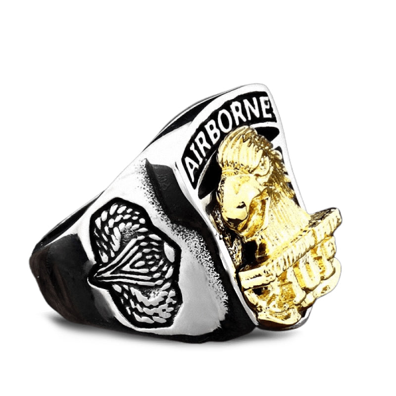 American the Airborne Screaming Eagle Stainless Steel Ring / Personality Rock Style Jewelry