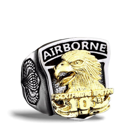 American the Airborne Screaming Eagle Stainless Steel Ring / Personality Rock Style Jewelry