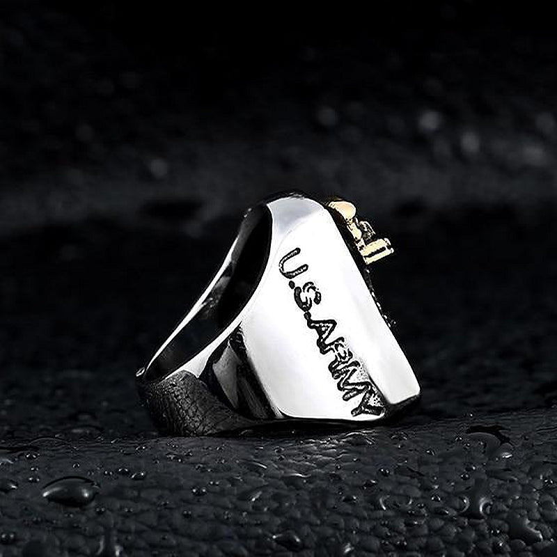 American the Airborne Screaming Eagle Stainless Steel Ring / Personality Rock Style Jewelry