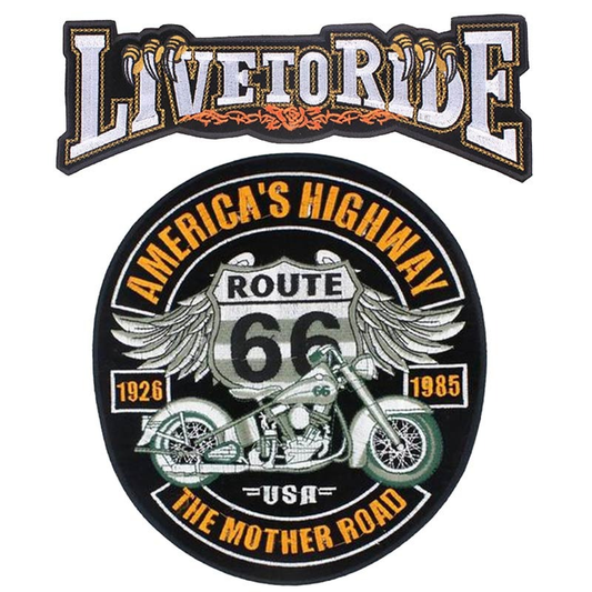 America's Highway Iron-On Patches For Jackets / Large Embroidered Biker Patches For Clothes