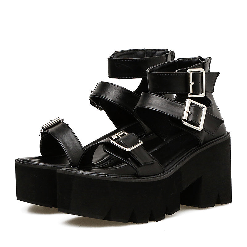 Ankle Strap Alternative Fashion Women's Sandals / Open Toe Platform Shoes with High Thick Heels