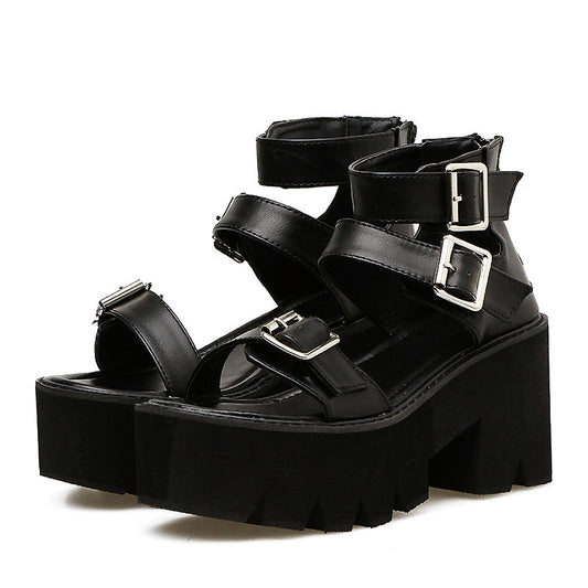 Ankle Strap Alternative Fashion Women's Sandals / Open Toe Platform Shoes with High Thick Heels