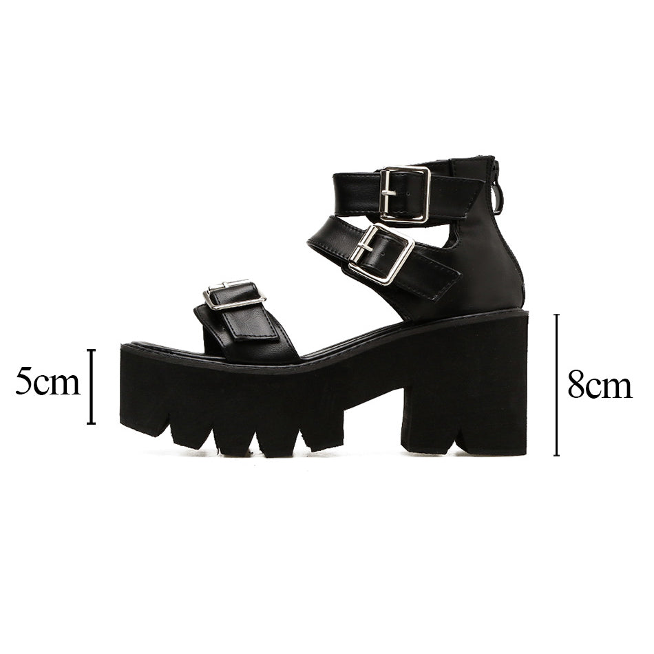 Ankle Strap Alternative Fashion Women's Sandals / Open Toe Platform Shoes with High Thick Heels