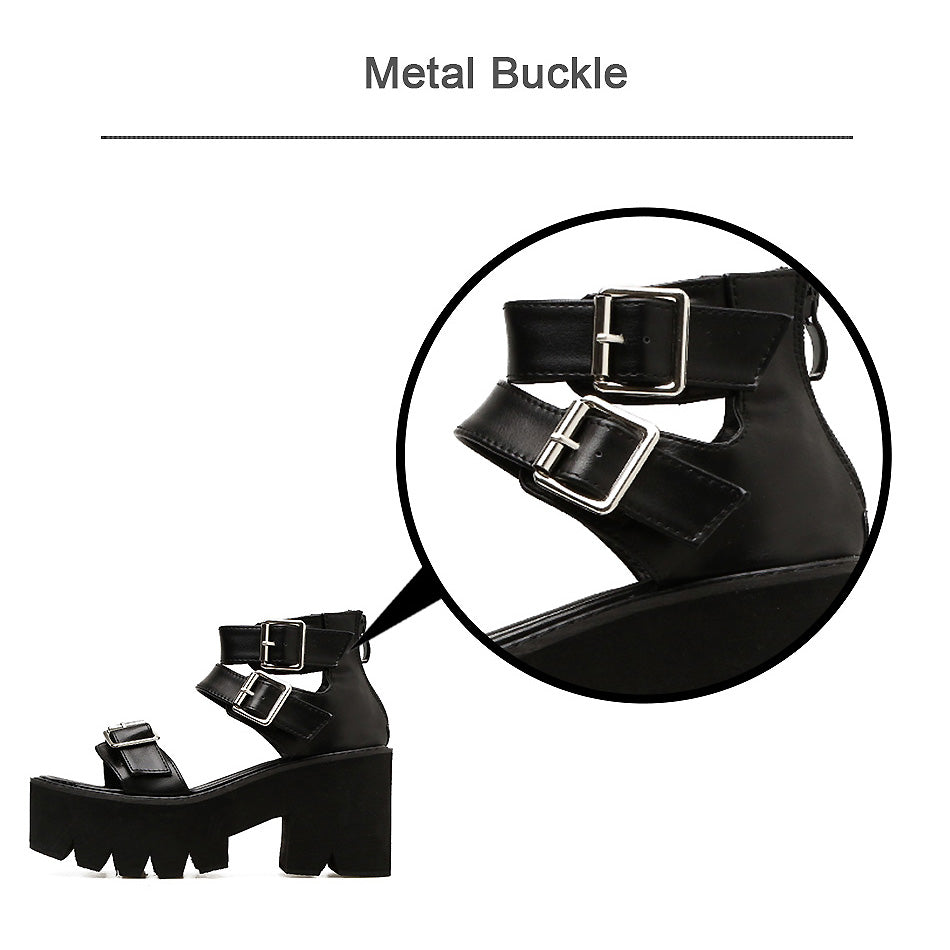 Ankle Strap Alternative Fashion Women's Sandals / Open Toe Platform Shoes with High Thick Heels
