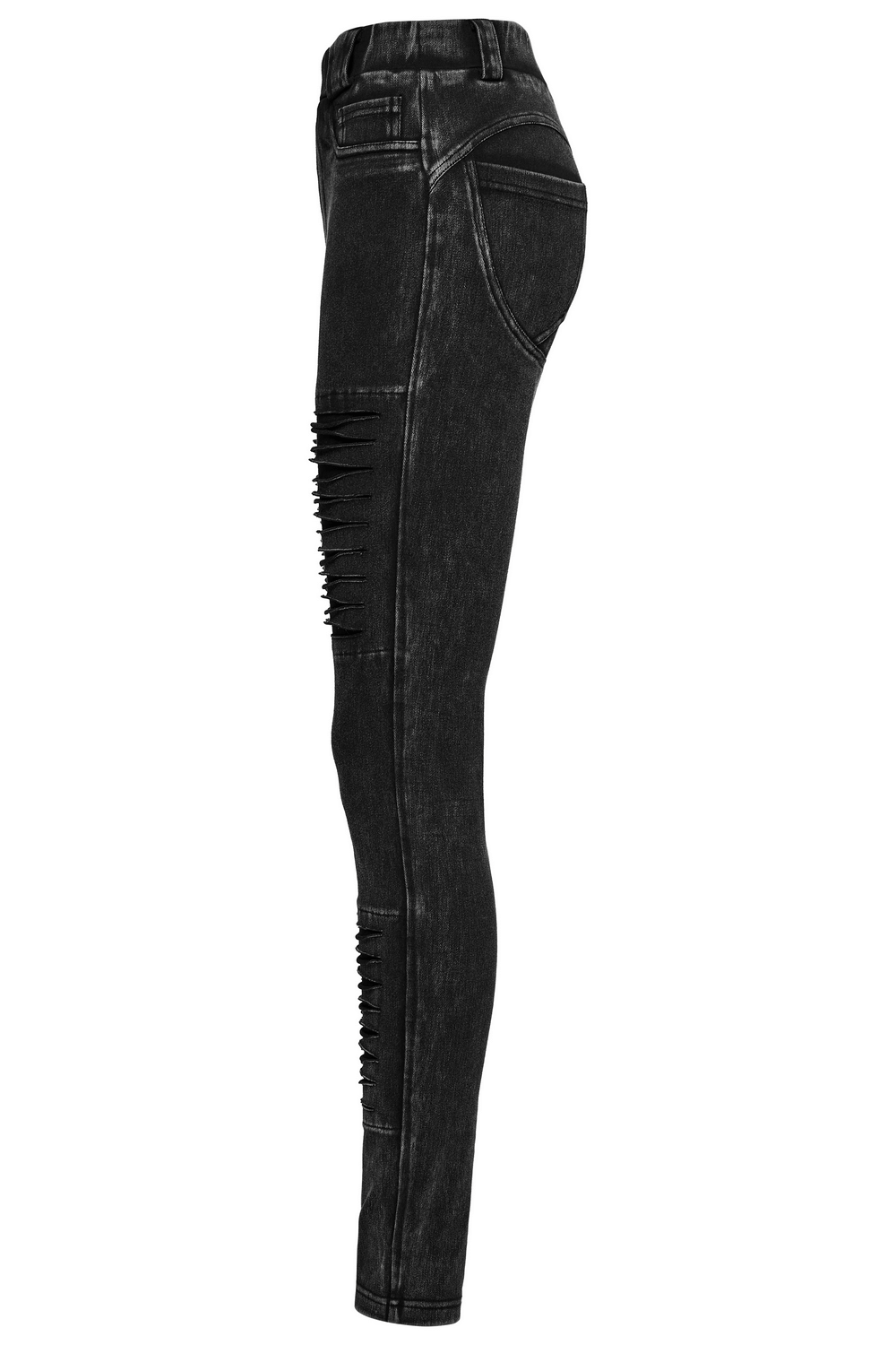 Apocalypse Punk Distressed Black Knitted Jeans