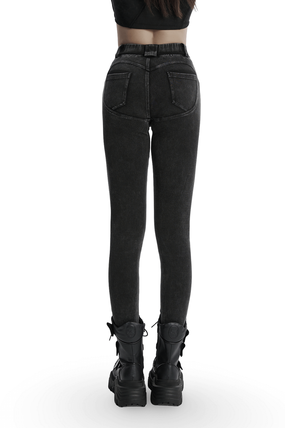 Apocalypse Punk Distressed Black Knitted Jeans