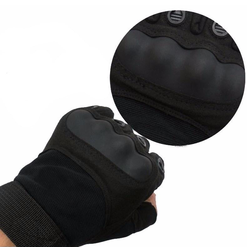Army Men Tactical Gloves / Sports Half Finger Military Combat Anti-Slip Carbon Fiber Shell Rock