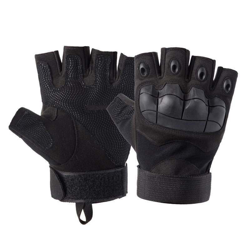 Army Men Tactical Gloves / Sports Half Finger Military Combat Anti-Slip Carbon Fiber Shell Rock