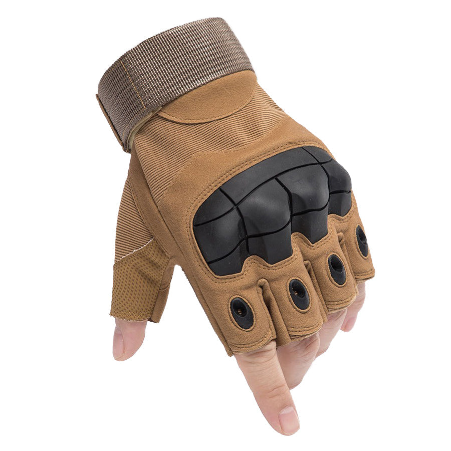 Army Men Tactical Gloves / Sports Half Finger Military Combat Anti-Slip Carbon Fiber Shell Rock