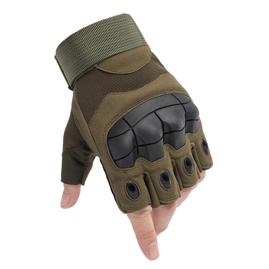 Army Men Tactical Gloves / Sports Half Finger Military Combat Anti-Slip Carbon Fiber Shell Rock