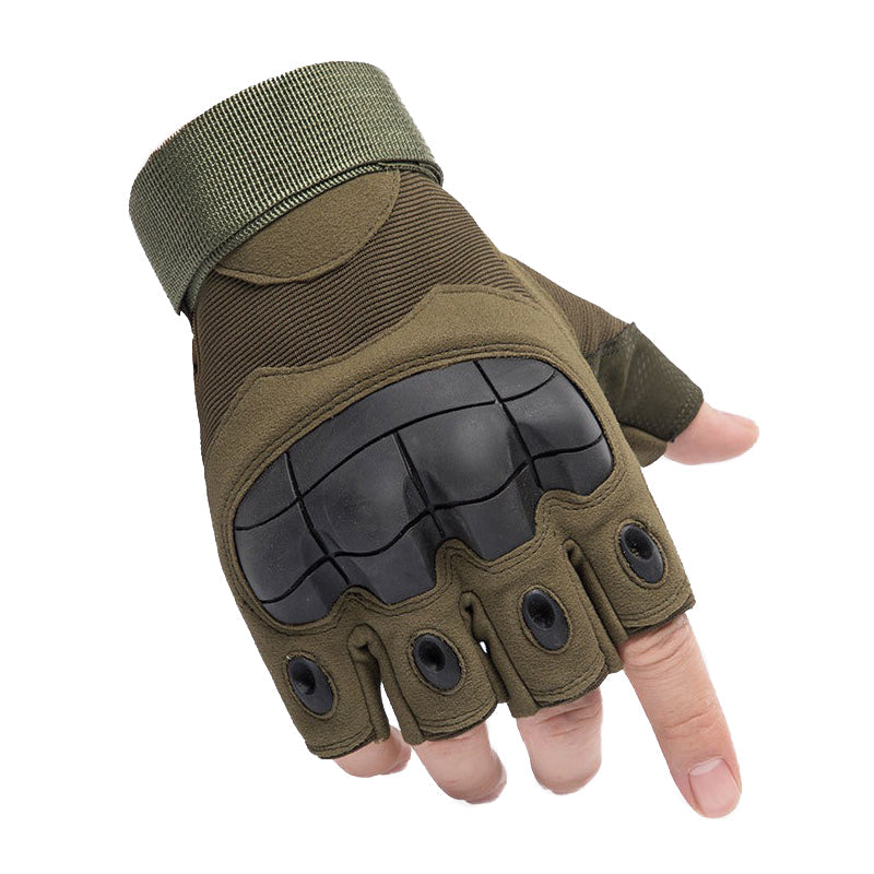 Army Men Tactical Gloves / Sports Half Finger Military Combat Anti-Slip Carbon Fiber Shell Rock
