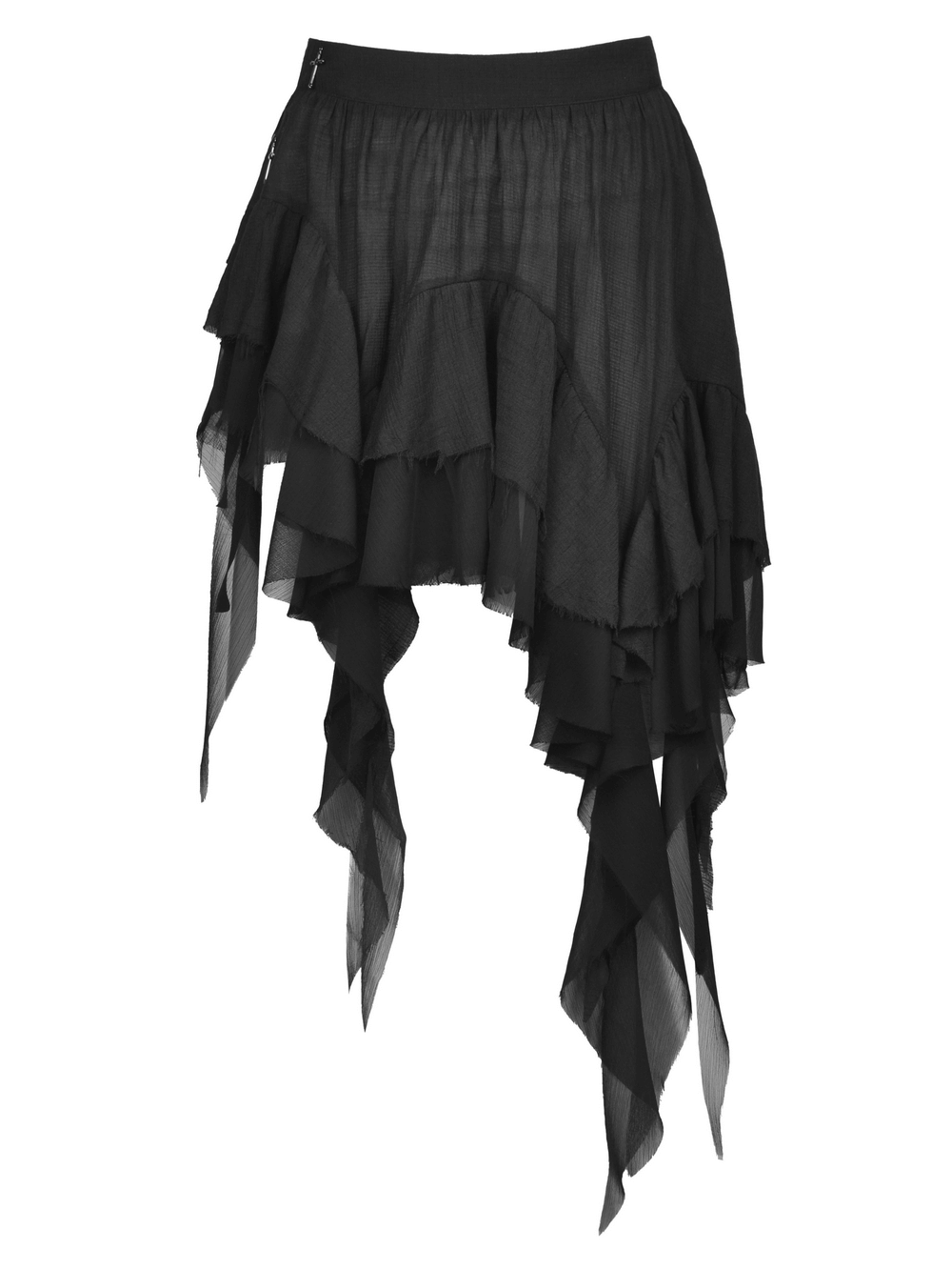 Asymmetric Layered Ruffle Skirt for Punk and Festival Look