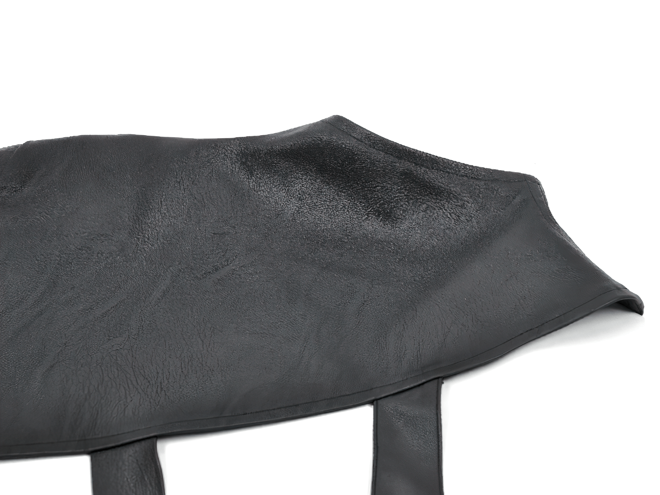 Asymmetric Punk Leather Shoulder Cape with Strap Detailing