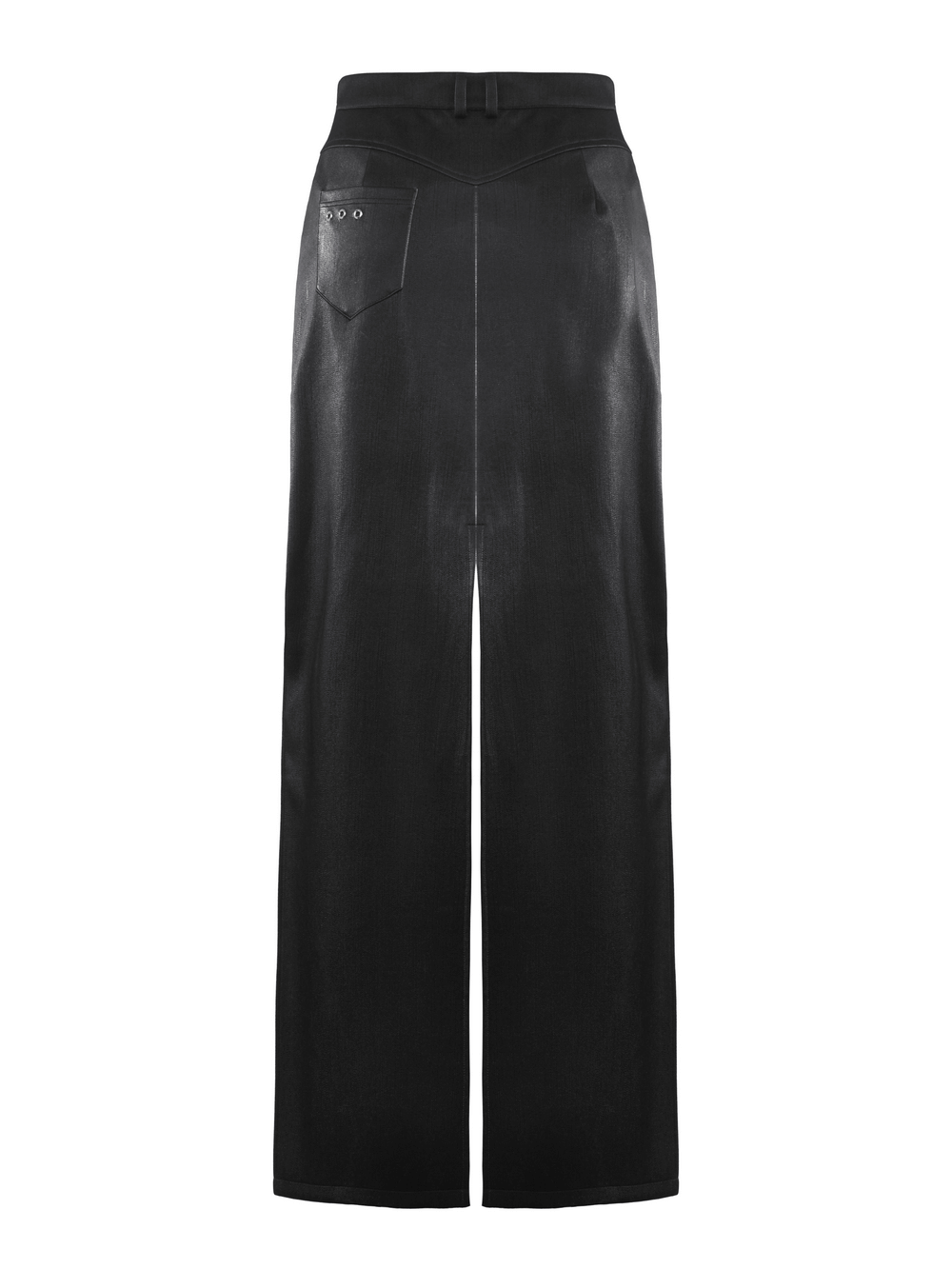 Asymmetrical PU Leather Skirt with Buckles and Lacing