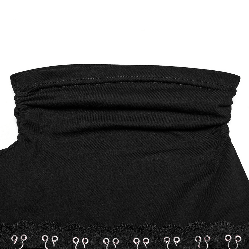 Asymmetrical Punk Mesh Sweatshirt with Metal Details