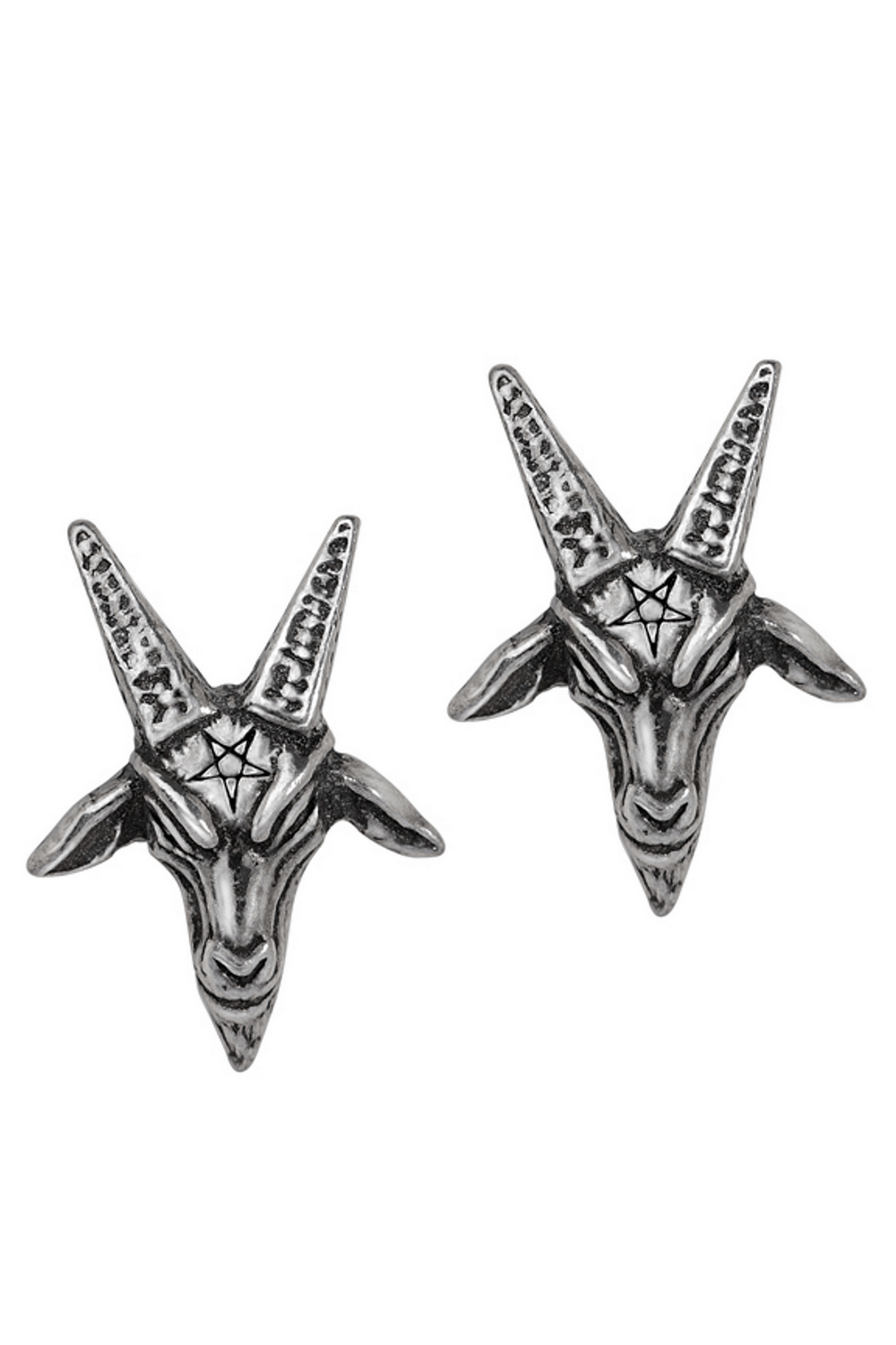 Baphomet Goat Head Studs with Pentagram Details
