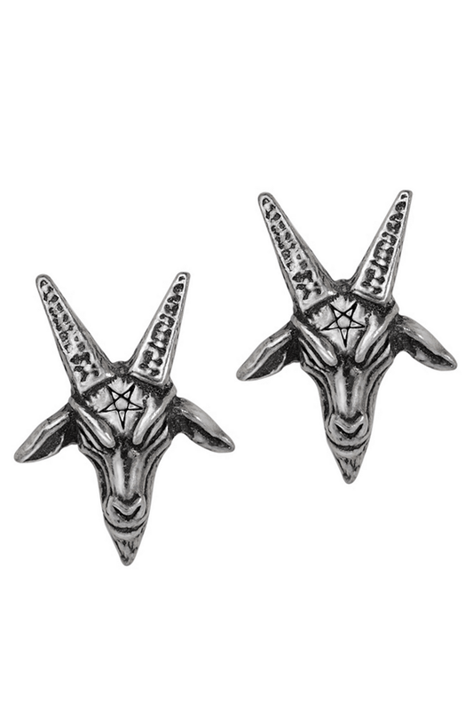 Baphomet Goat Head Studs with Pentagram Details