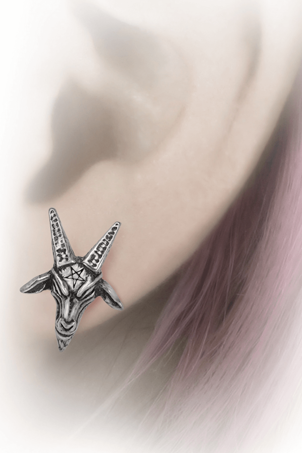 Baphomet Goat Head Studs with Pentagram Details