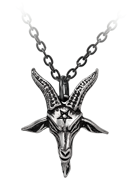 Baphomet Sigil Pendant with Goat Skull and Star