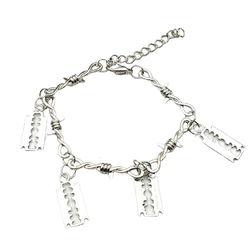 Barbed Wire With Four Blades Zinc Alloy Bracelets / Men's And Women's Gothic Jewelry