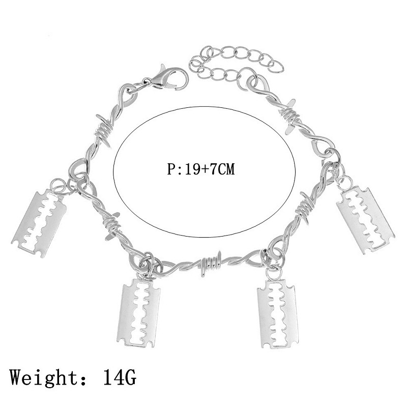 Barbed Wire With Four Blades Zinc Alloy Bracelets / Men's And Women's Gothic Jewelry