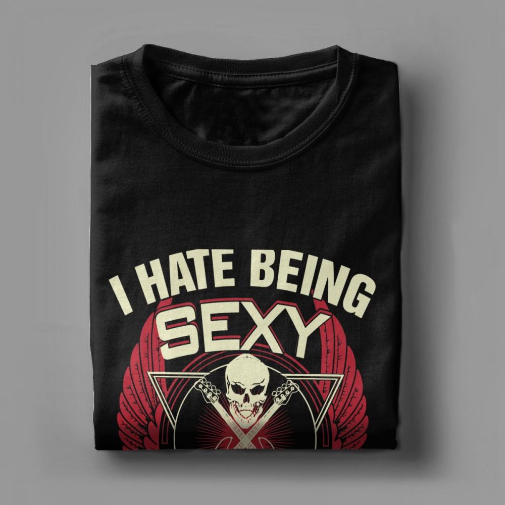 Bass Guitar T-Shirts / Rock Style Men Music Vintage Band Tees / Alternative Clothing