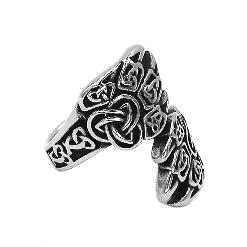 Bear Claw Stainless Steel Ring / Triquetra Symbol Ring / Men's And Women's Nordic Style Jewelry