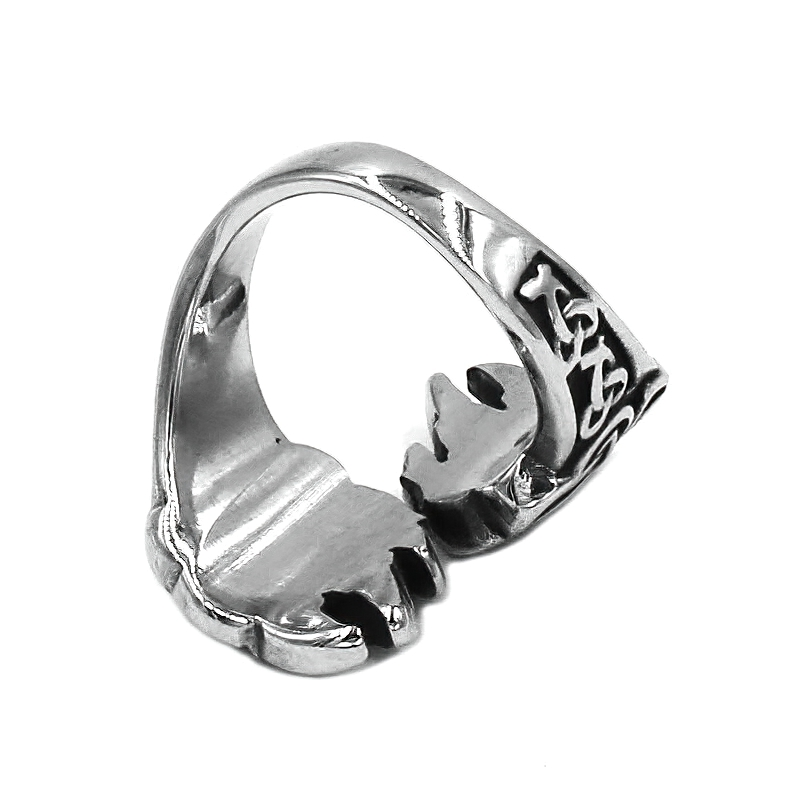 Bear Claw Stainless Steel Ring / Triquetra Symbol Ring / Men's And Women's Nordic Style Jewelry